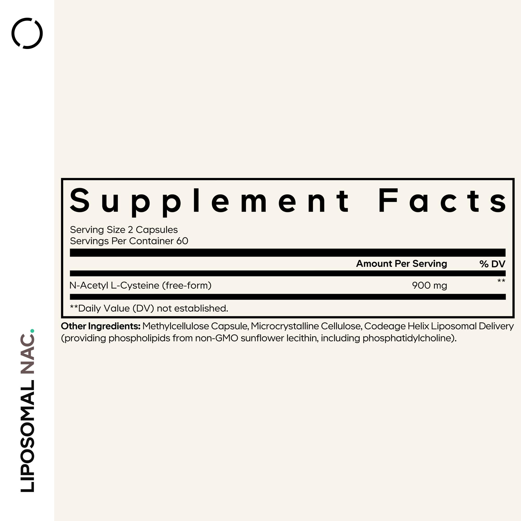 Codeage NAC liposomal cápsulas para consumo diario.