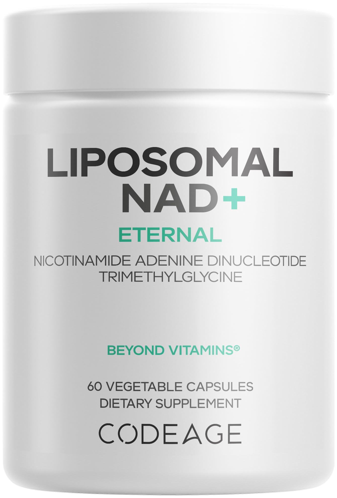 Codeage NAD liposomales: cápsula de 500 mg para conveniencia diaria.