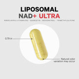 Codeage Liposomal NAD+ botella en mesa, presentación práctica