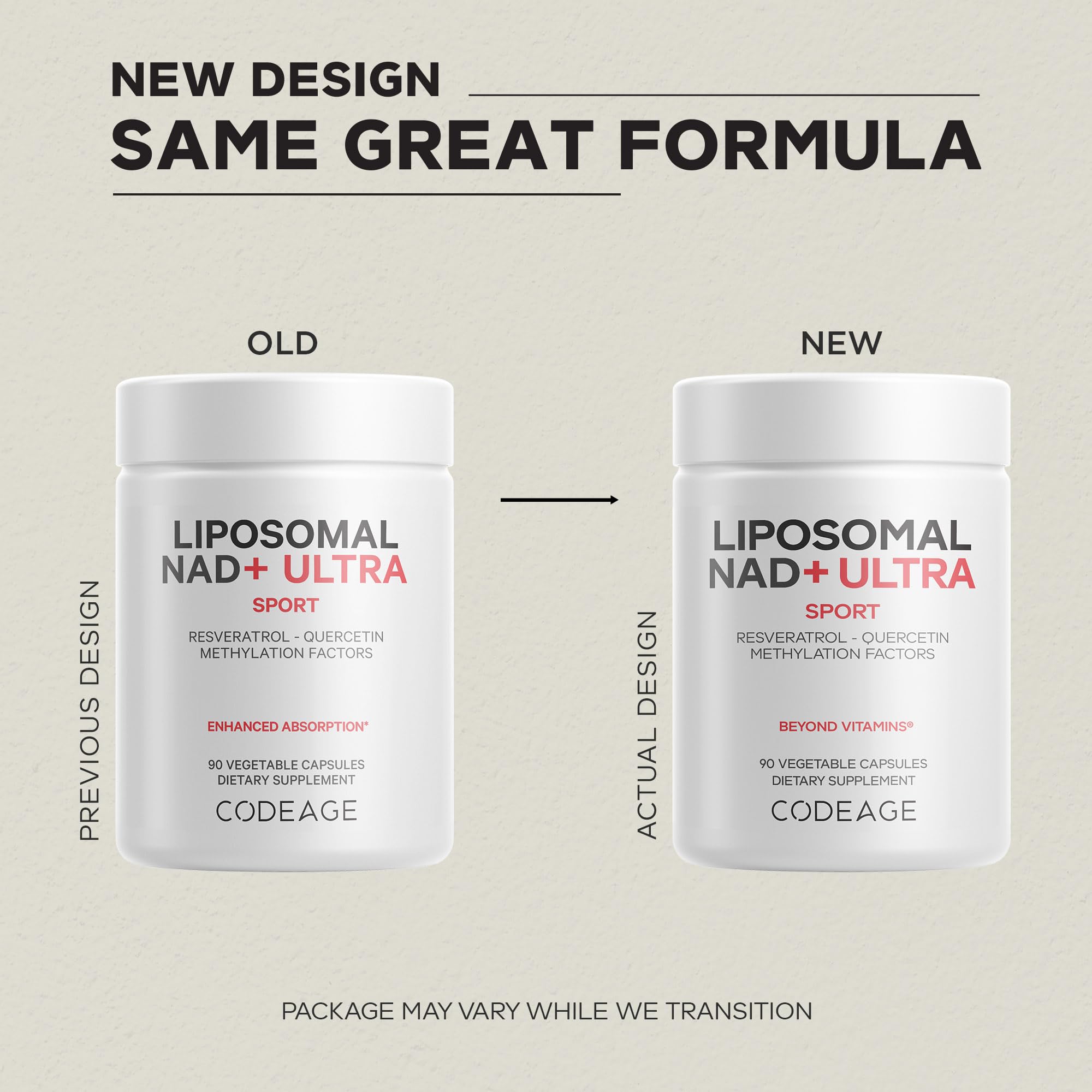 Codeage Liposomal NAD+ cápsulas en mano para uso diario