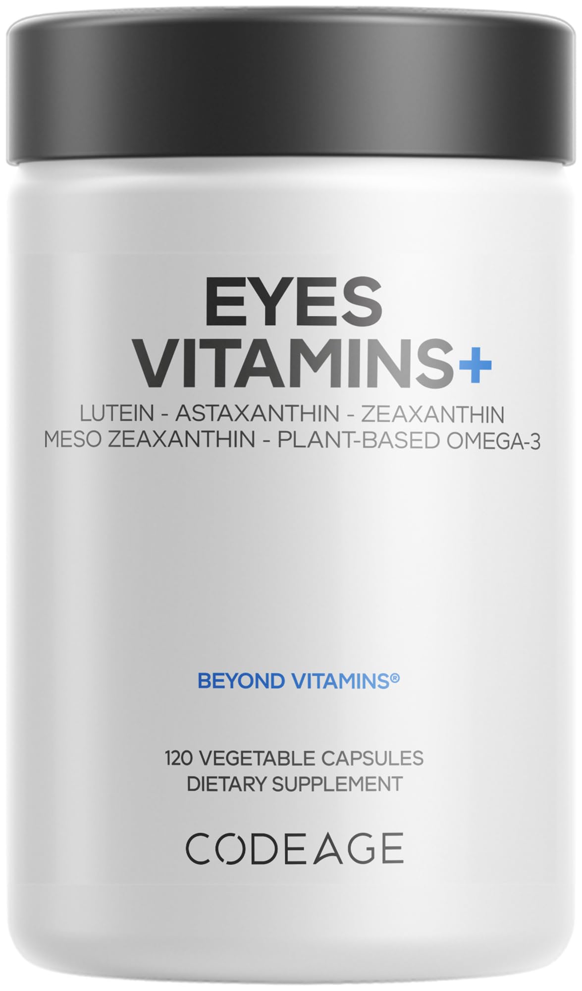 Codeage Eyes frasco frontal, apoyo diario para la salud ocular