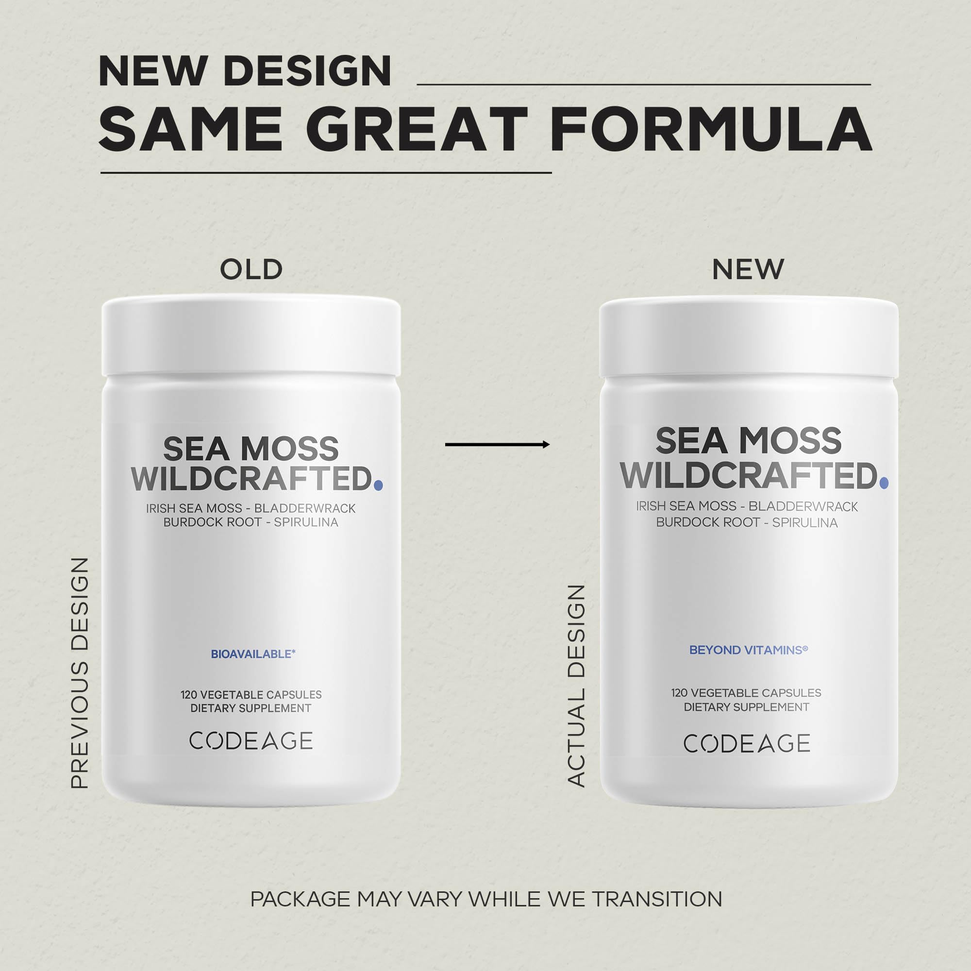 Codeage Sea Moss alga parda marina, fórmula completa de algas
