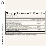 Codeage Sea Moss espirulina cruda, ingredientes clave para energía natural