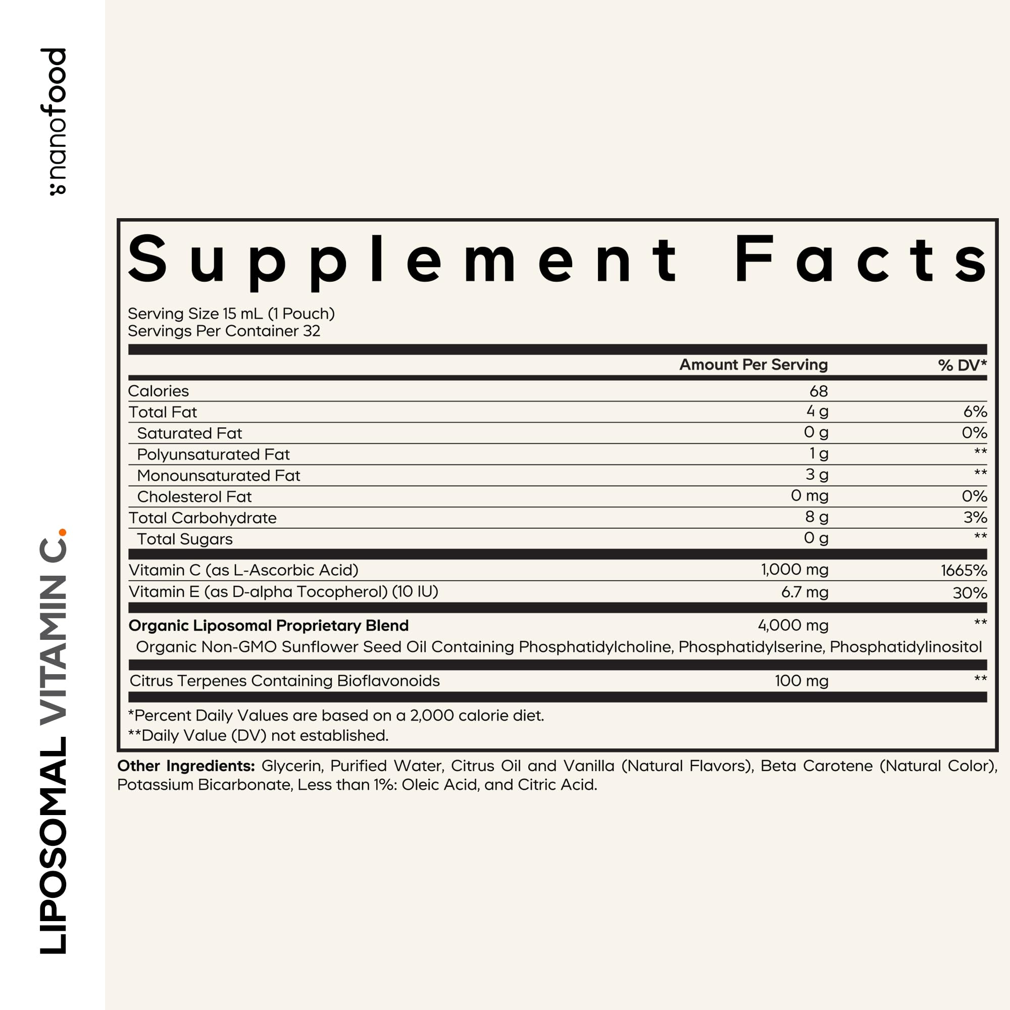 Codeage sobres Vitamina C liposomada 1000 mg, práctico para llevar.