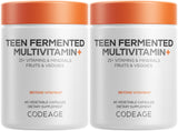 Codeage multivitamínico para adolescentes, botella frontal, apoyo nutricional diario.