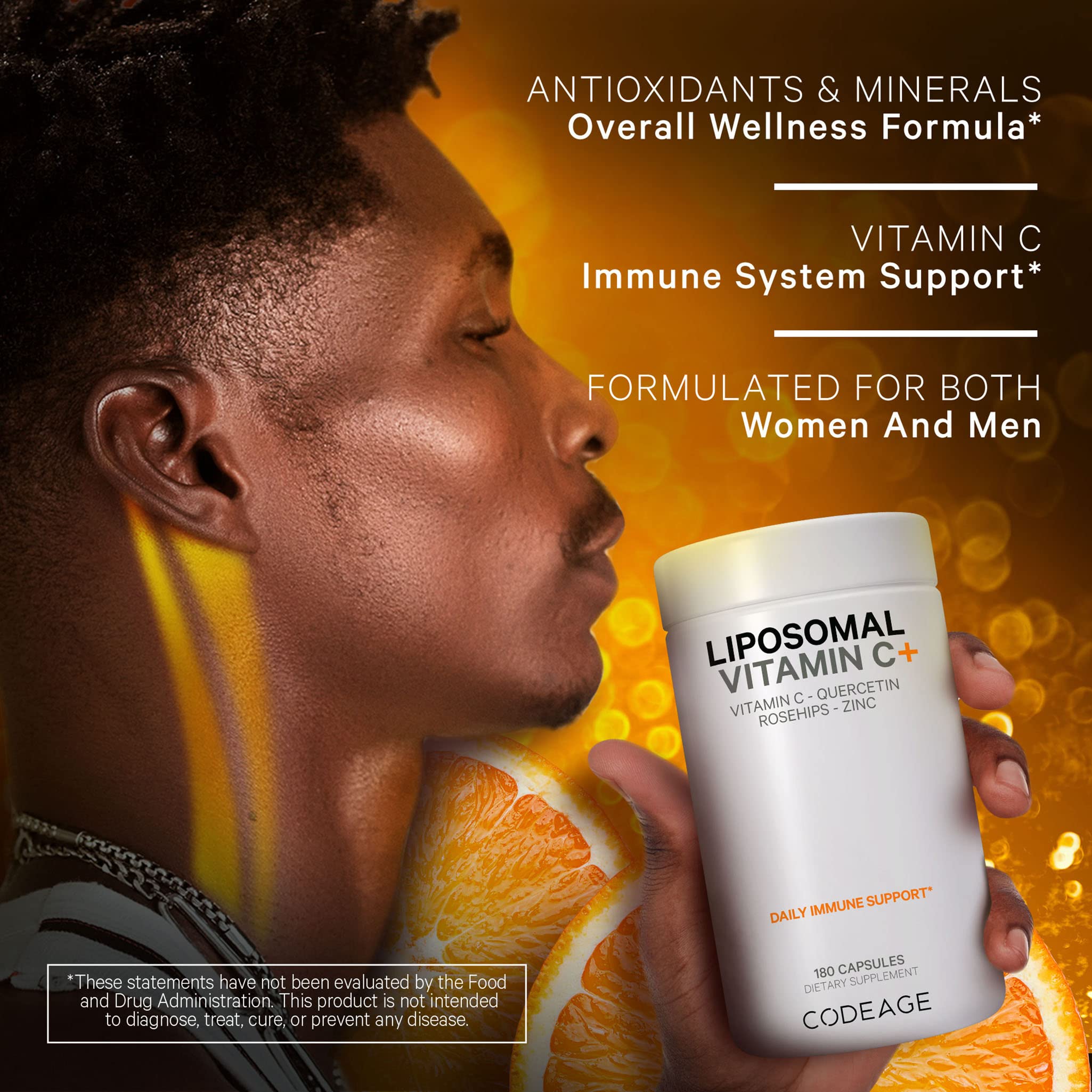 Codeage Vitamina C liposomal 1500 mg con zinc, quercetina dihidratada en la mezcla