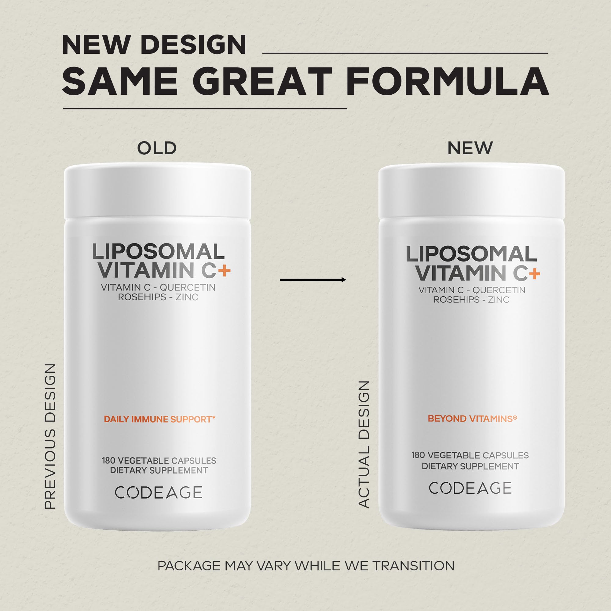 Codeage Vitamina C Liposomal con bioflavonoides cítricos, etiqueta resaltando ingredientes.