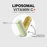 Codeage Vitamina C Liposomal con quercetina, cápsulas listas para uso diario.