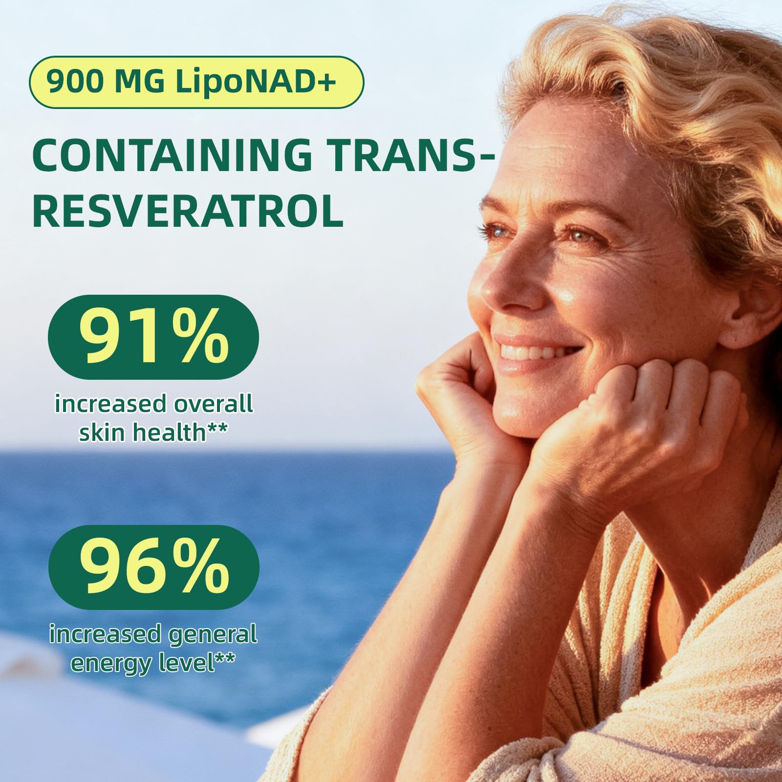 CodinAgrin NAD+ Resveratrol 900mg, empaque sostenible para estilo de vida consciente.