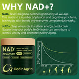 CodinAgrin NAD+ Resveratrol 900mg, uso diario para claridad mental.