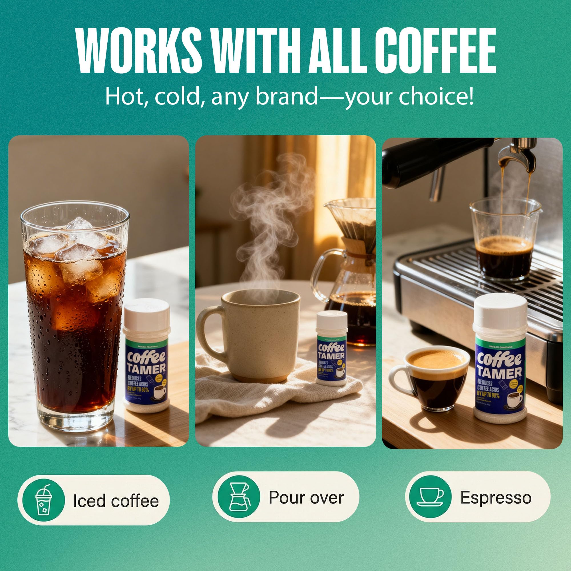 Coffee Tamer: frasco portátil para uso cómodo fuera de casa.