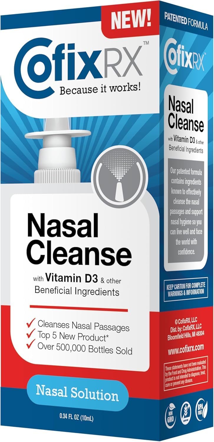 COFIXRX Nasal Cleanse Spray: fórmula povidona yodada para limpieza eficaz.
