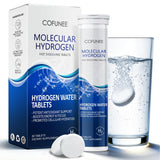 COFUNEE tableta de hidrógeno con magnesio disolviéndose en agua para energía diaria