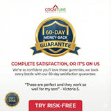 CogniTune gomitas L-Methylfolate fresa, primer plano de las gomitas