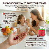 CogniTune gomitas L-Methylfolate fresa, textura masticable para consumo diario