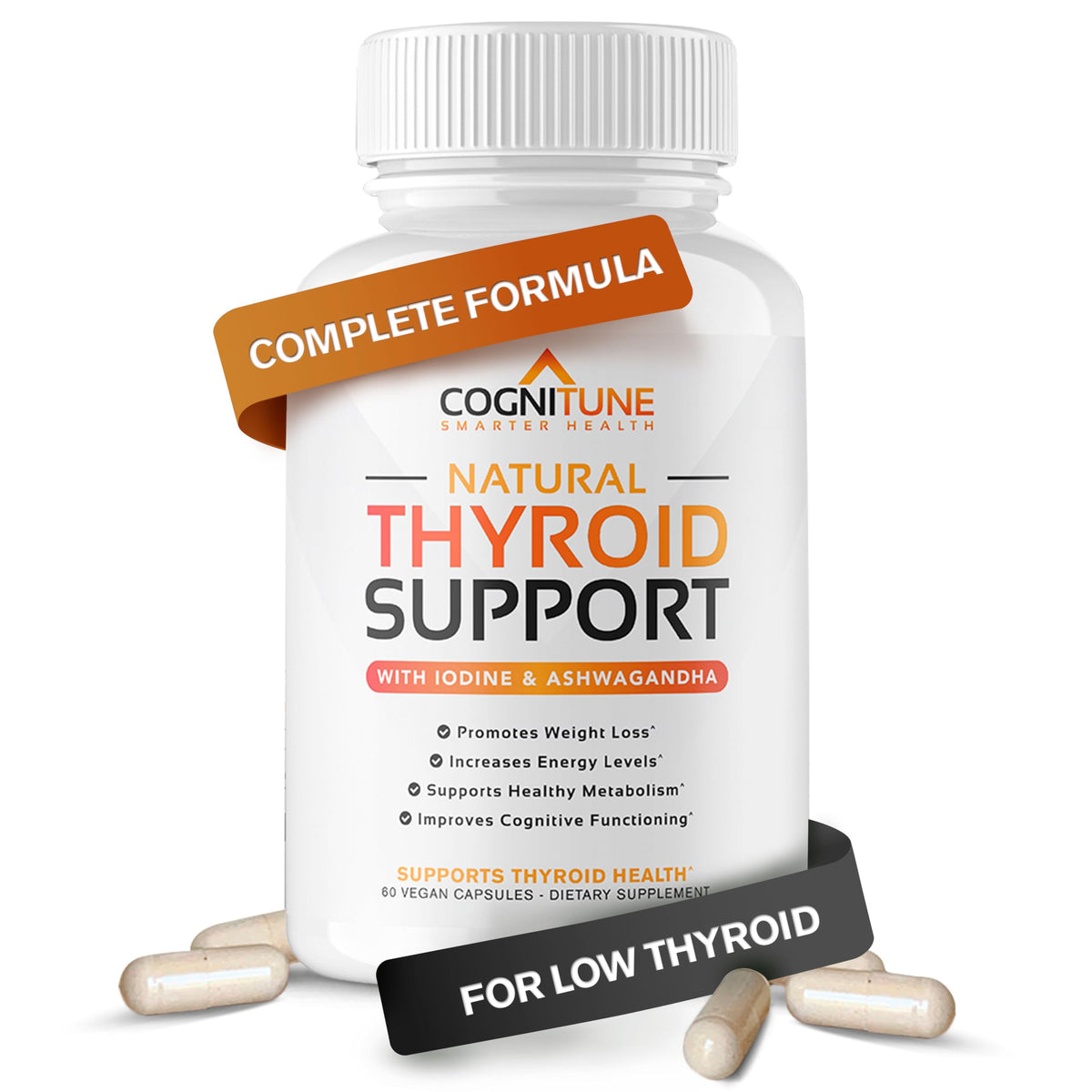 CogniTune Thyroid: botella para apoyo energético diario y enfoque.