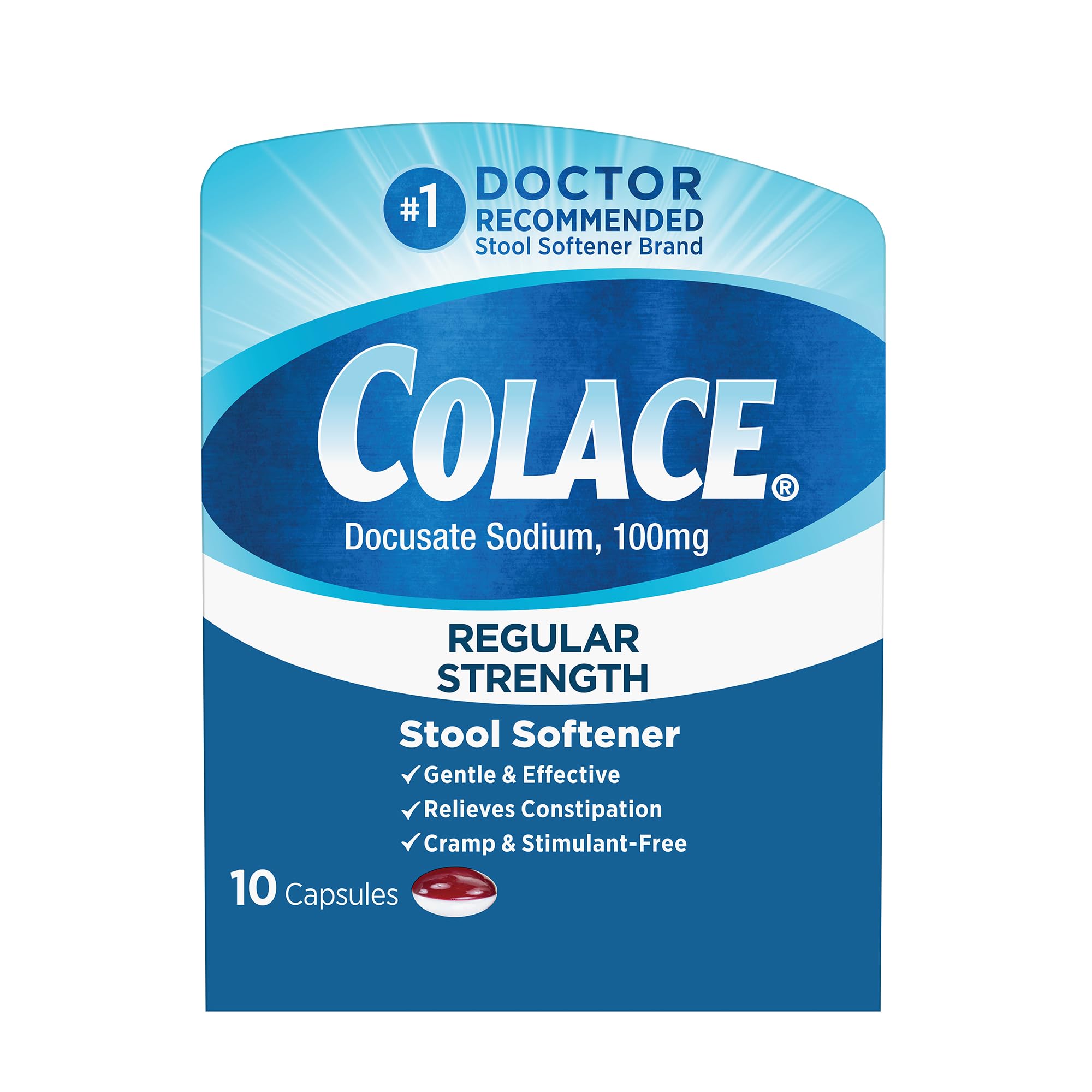 Colace Regular Strength: cápsulas de 100 mg para alivio suave del estreñimiento