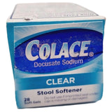 Colace etiqueta clara, resalta la dosis de 50 mg para referencia rápida.