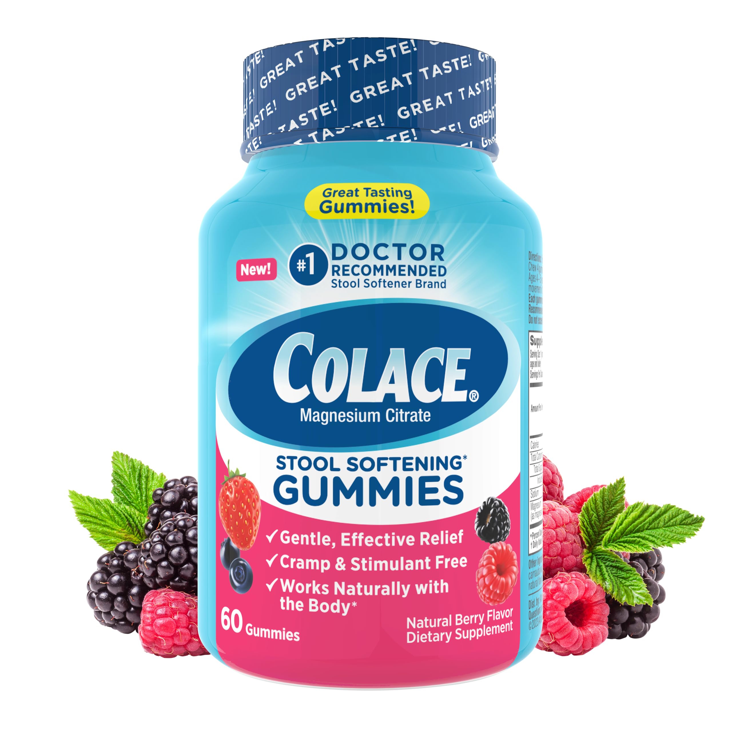 Colace gominolas frambuesa 60ct: sabor agradable para alivio suave.