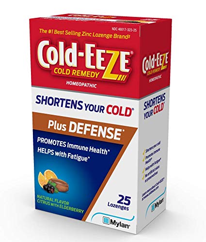 Caja exterior de COLD-EEZE Plus Defense Citrus con información visible
