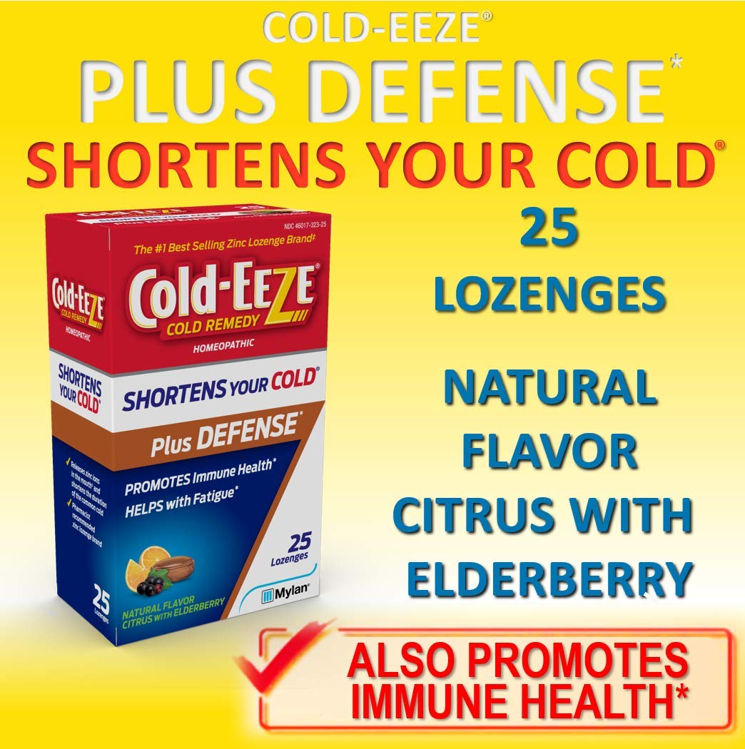 Etiqueta de COLD-EEZE Plus Defense Citrus con ingredientes y alérgenos