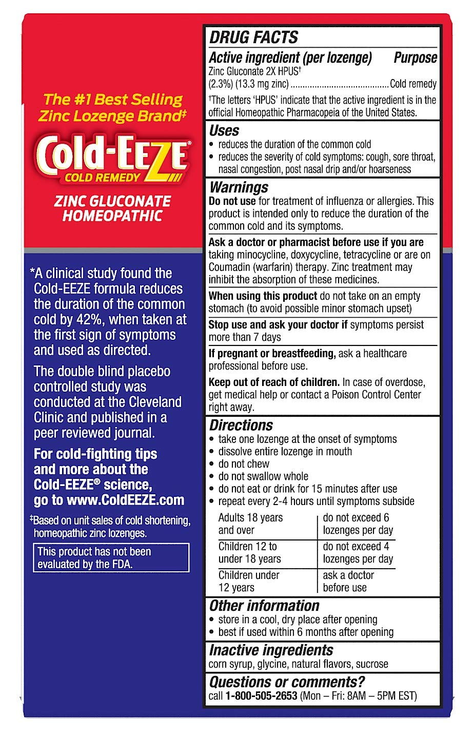 Cold-Eeze Sin Colores Artificiales: producto vegano libre de conservantes
