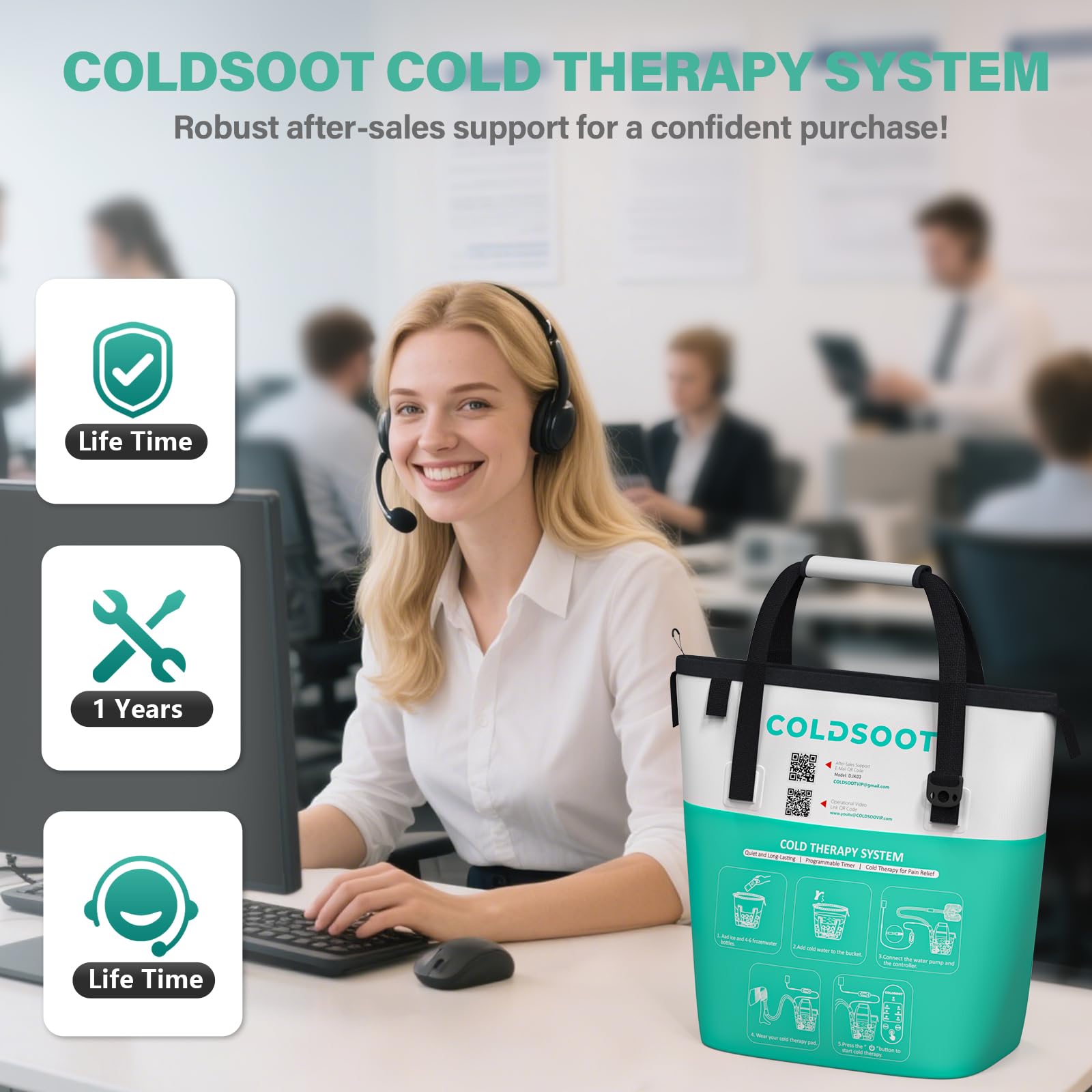 COLDSOOT diseño compacto y portable: fácil de transportar durante la recuperación.