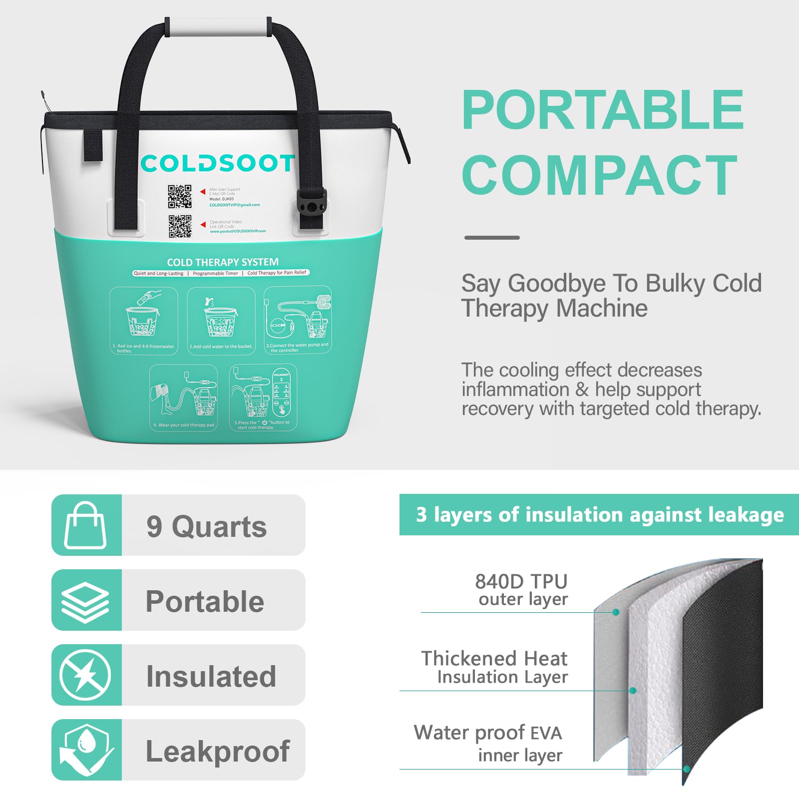 COLDSOOT máquina de crioterapia para hombro: gestión de inflamación tras lesión.