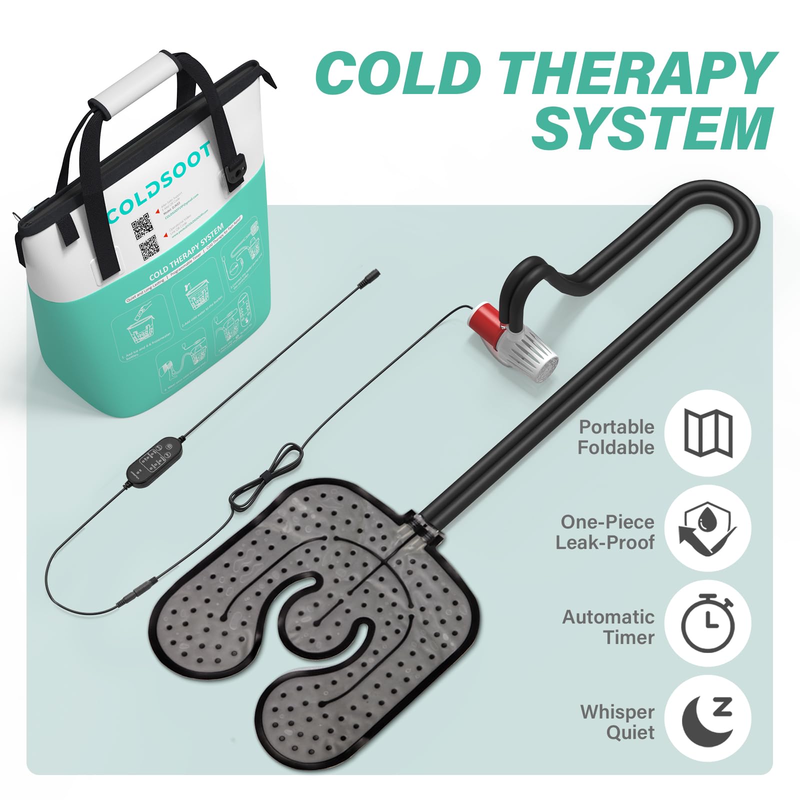 COLDSOOT motor silencioso: terapia de frío tranquila en casa.