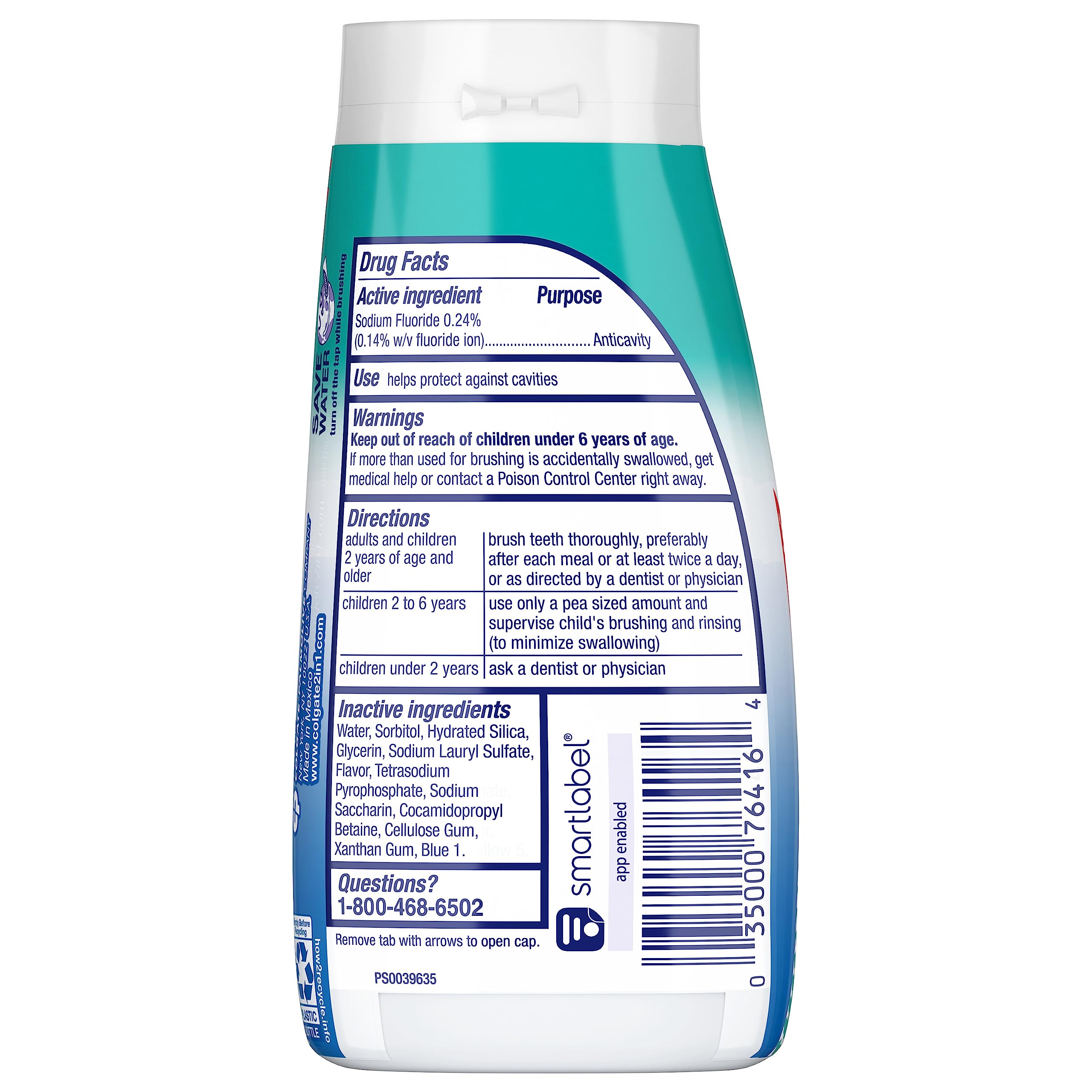 Colgate 2en1 Icy Blast enjuague bucal para aliento fresco y limpieza entre dientes.