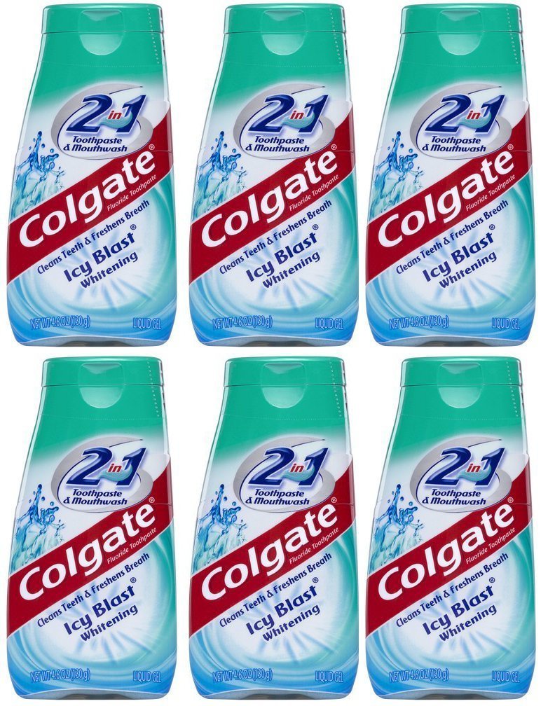 Colgate 2 en 1 con sabor frío helado para una sensación fresca durante el cepillado.