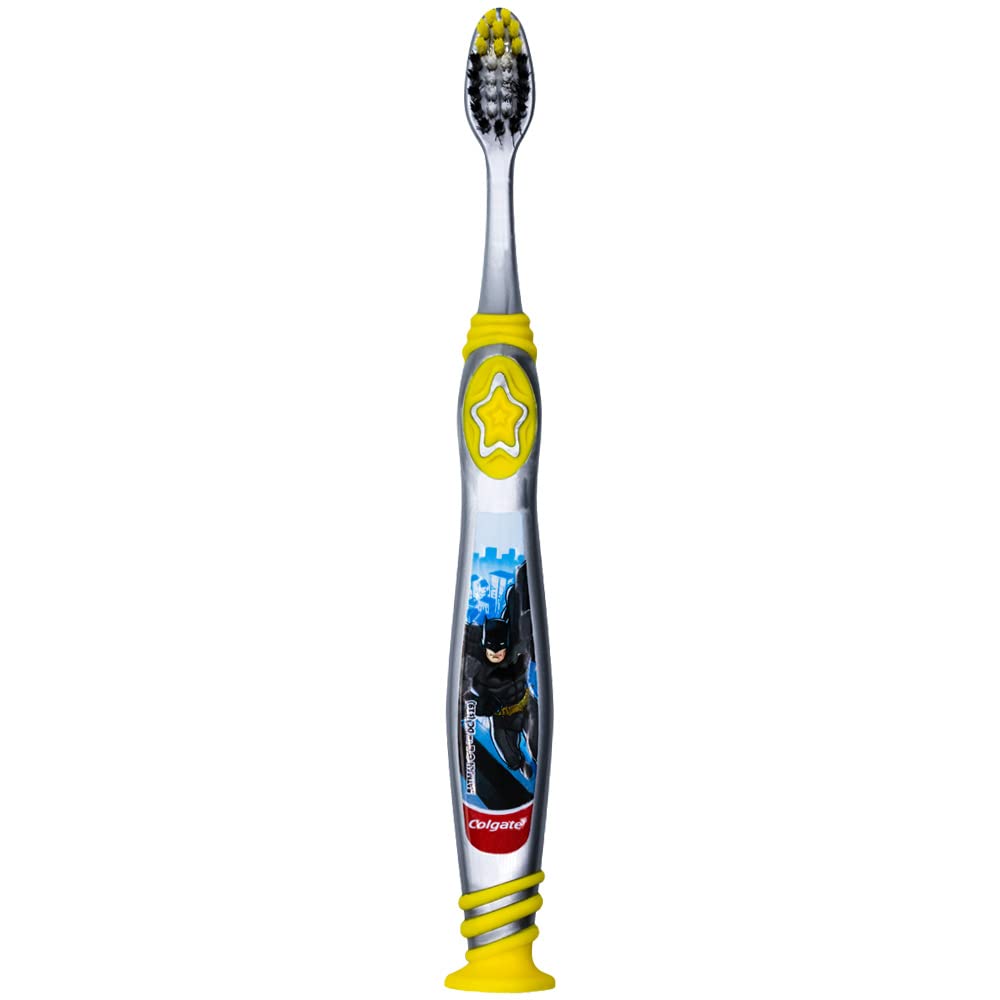 Cepillo Colgate Batman con ventosa para pegar en el lavabo.