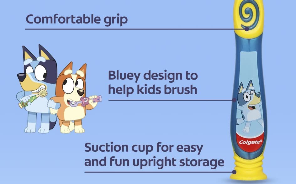 Colgate Bluey con agarre ergonómico para manos pequeñas