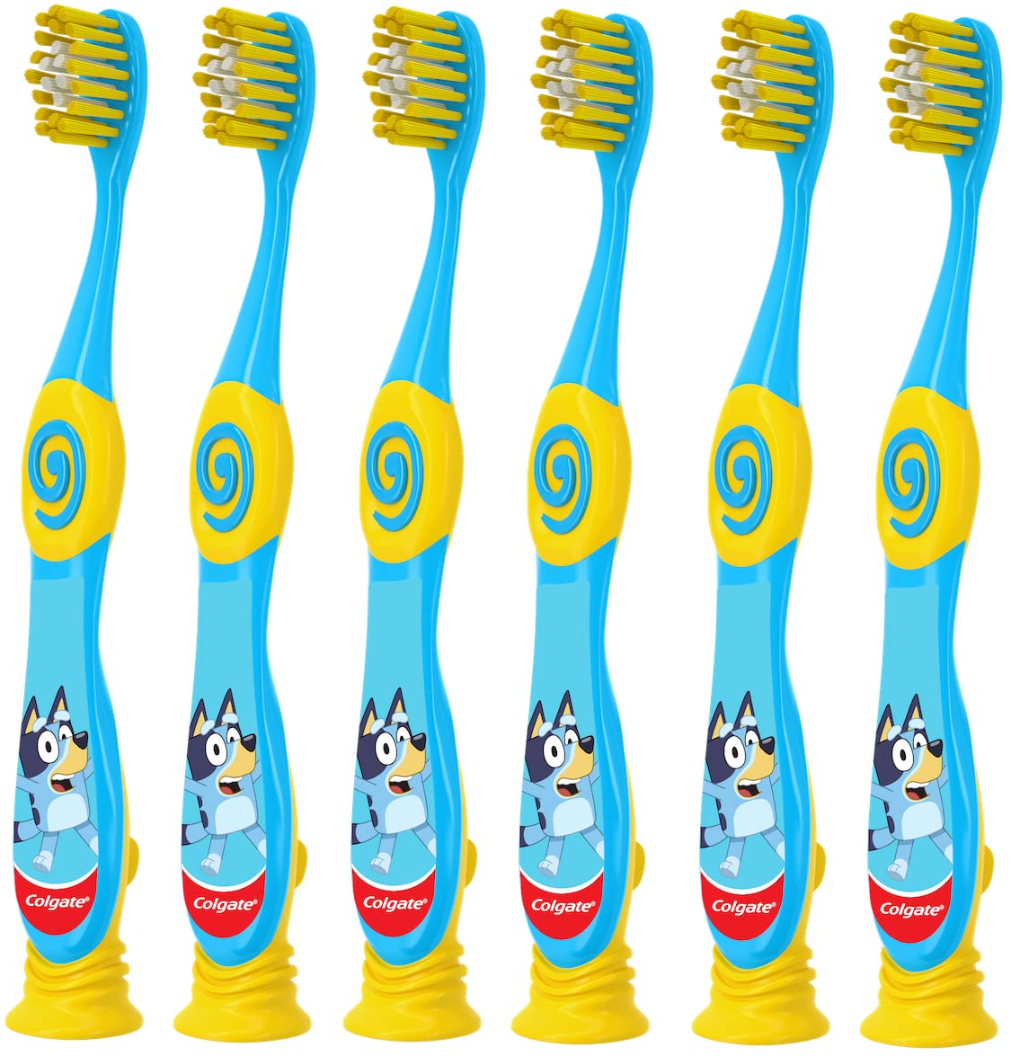 Cepillo Colgate Bluey para niños con cabezal pequeño y alcance fácil