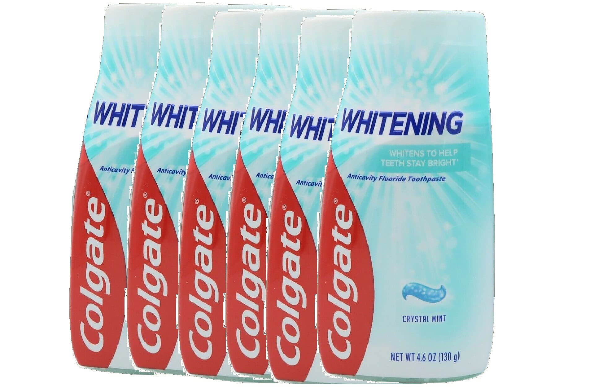 Colgate Max White Crystal Mint, paquete de 6 tubos para uso diario y sonrisa más brillante