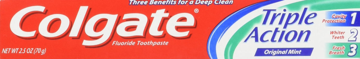 Colgate Triple Acción 74 ml, formato viaje, aliento fresco para uso diario