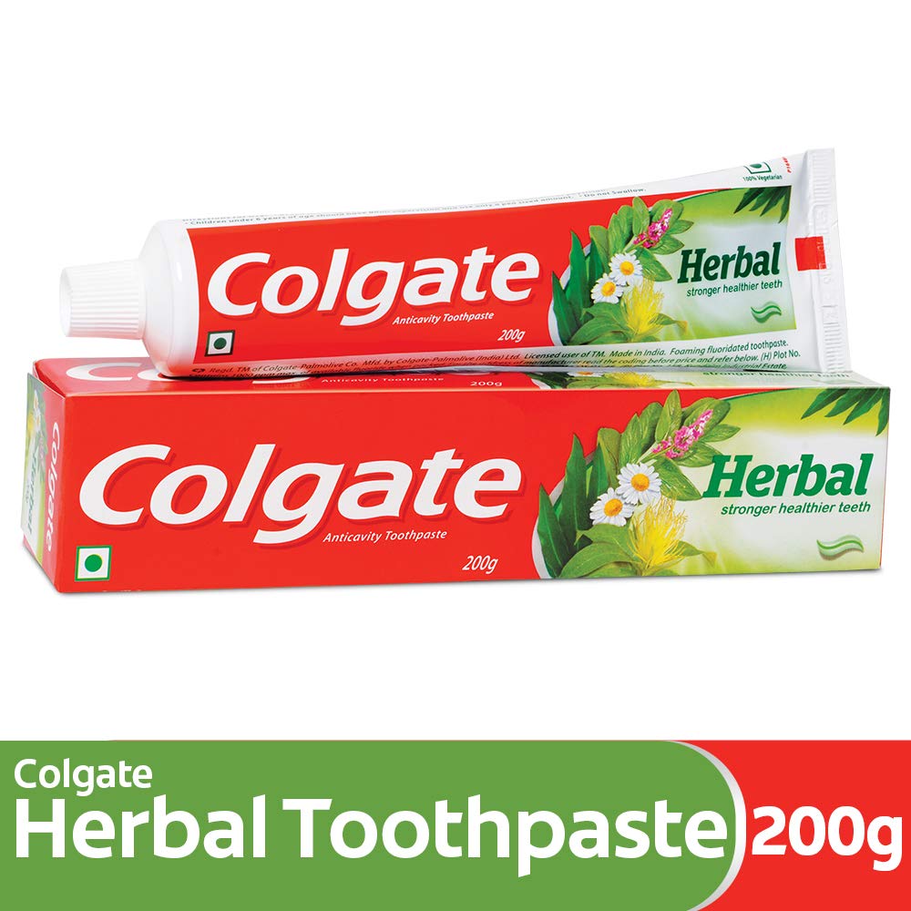 Colgate Herbal Pasta Dental, textura cremosa para una limpieza agradable.