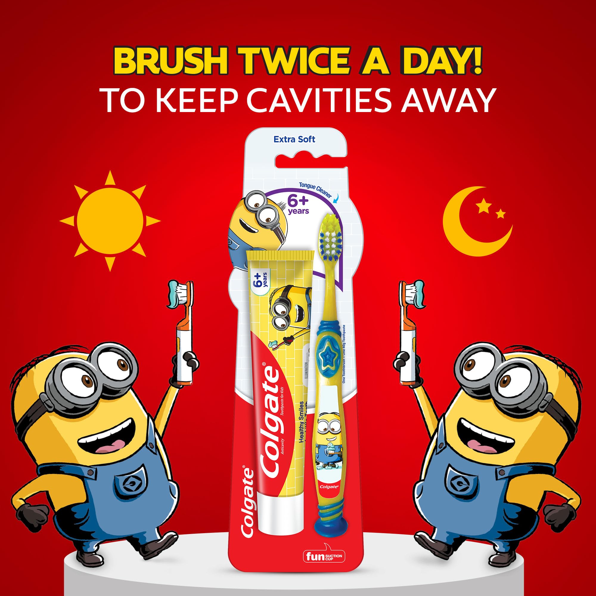 Cepillo Colgate Kids Minion para uso diario y divertido.