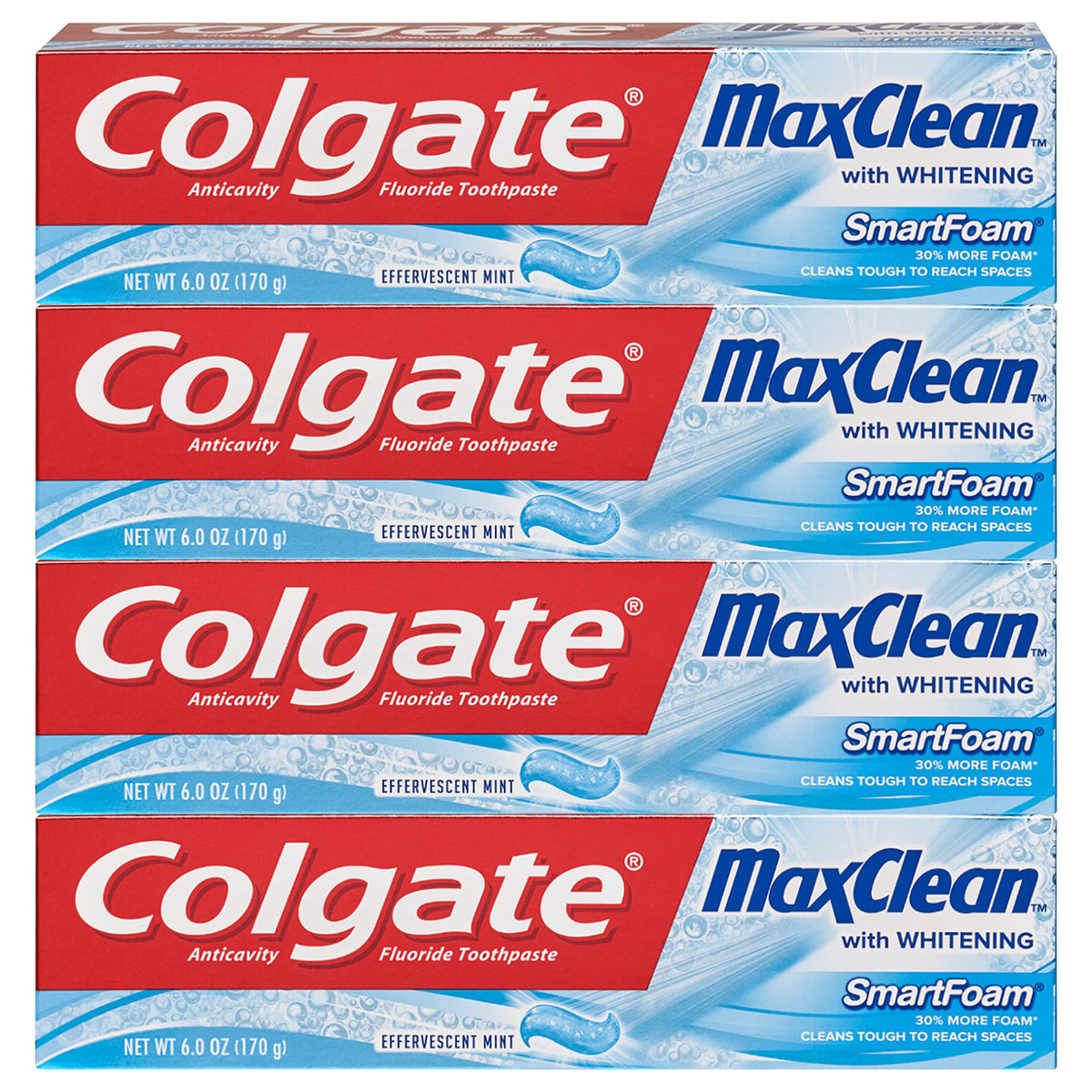 Colgate Max Clean Whitening: pasta de dientes espumosa que alcanza zonas difíciles