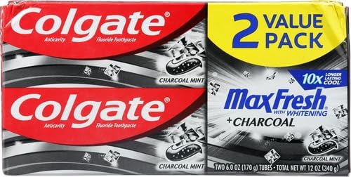 Colgate Max Fresh Charcoal Mint, mini tiras de aliento para aroma duradero