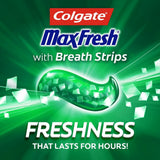 Colgate Max Fresh con fluoruro para protección contra caries.