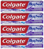 Colgate Max Fresh KnockOut, tubo de pasta dental, frescura duradera para el aliento.