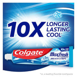 Colgate Max Fresh, tiras mini de aliento para frescura rápida.