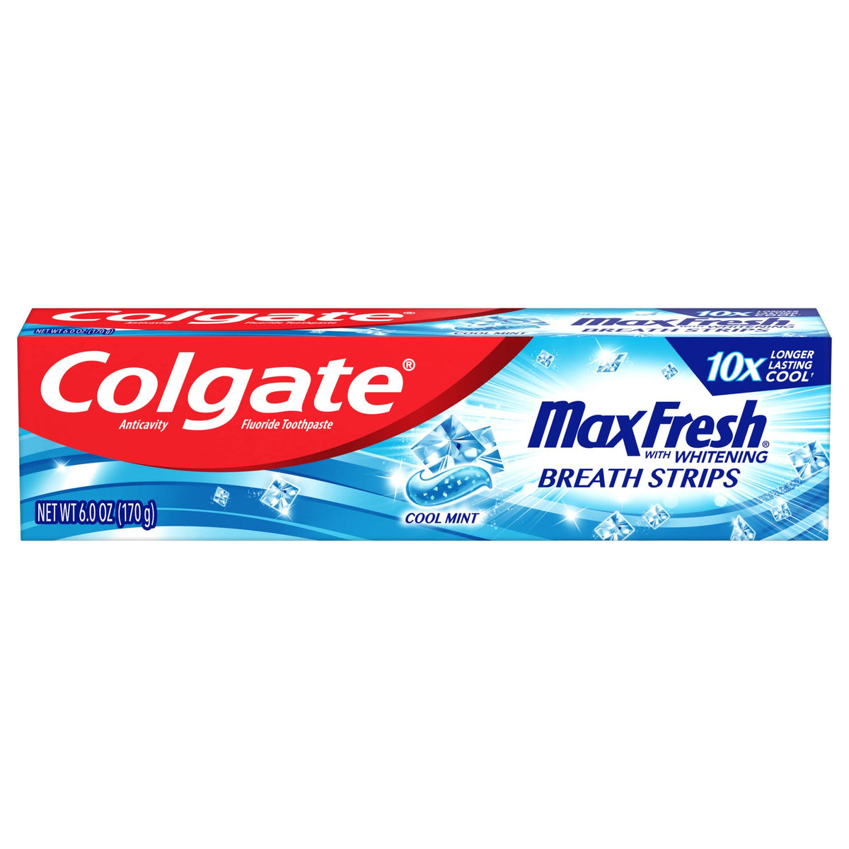 Colgate Max Fresh, tubo de pasta dental mentolada de 6 oz para uso diario.