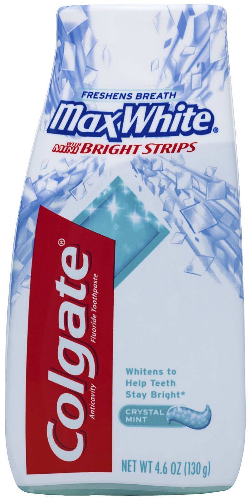 Colgate Max White: pasta de dientes menta cristal para blanqueado suave y aliento fresco.