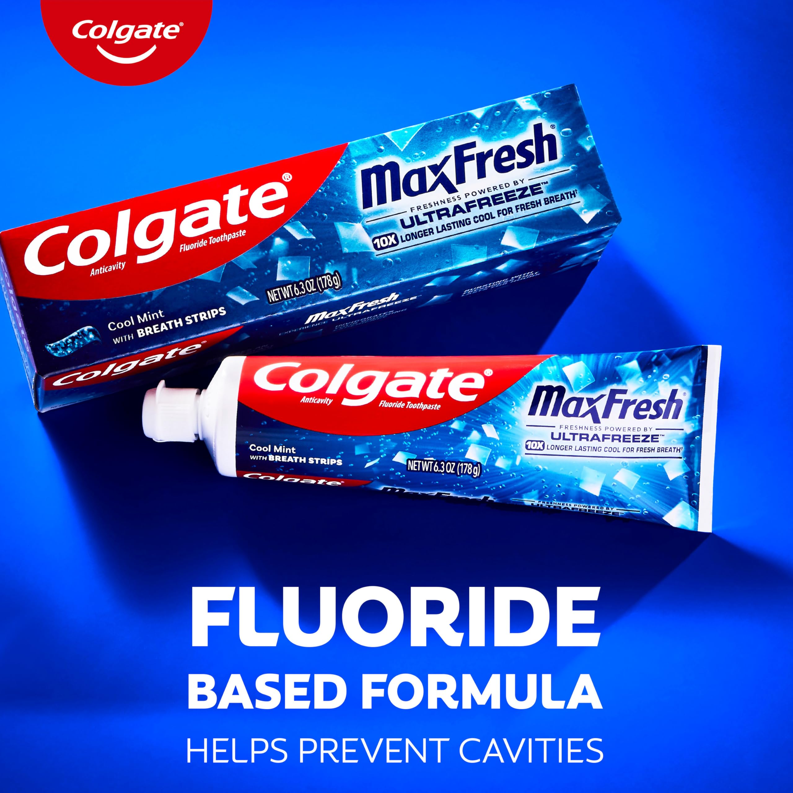 Colgate MaxFresh Ultrafreeze tecnología para frescura prolongada