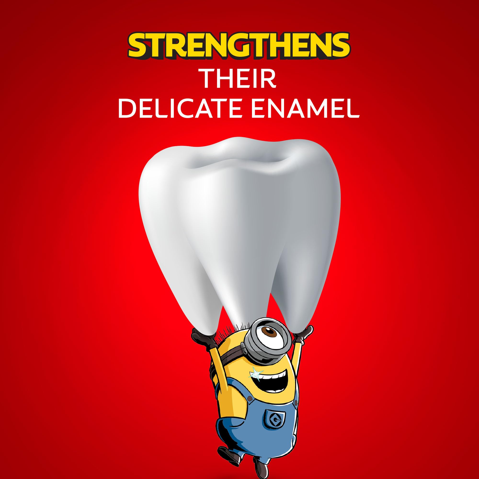Pasta Colgate Minion de 40 g incluida para la rutina diaria.