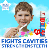 Colgate Kids sabor burbuja-fruta fomenta cepillado agradable para niños.