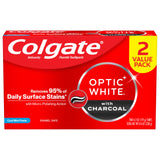 Colgate Optic White Charcoal: paquete de dos tubos listo para usar