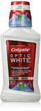 Colgate Optic White: vertido del enjuague bucal para aliento fresco y esmalte protegido